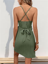 Load image into Gallery viewer, Perfee Crisscross Tied Surplice Mini Dress