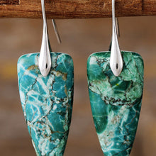 Load image into Gallery viewer, Natural Stone Geometric Shape Earrings