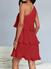Load image into Gallery viewer, Layered Single Shoulder Mini Dress