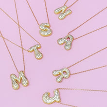 Load image into Gallery viewer, Crystal Bubble Initial Necklace
