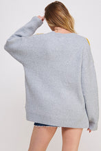 Load image into Gallery viewer, OVERSIZED LONG SLEEVE FLORAL GRAPHIC KNIT SWEATER