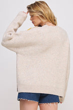 Load image into Gallery viewer, OVERSIZED LONG SLEEVE FLORAL GRAPHIC KNIT SWEATER
