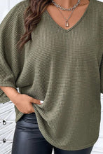 Load image into Gallery viewer, Plus Size Waffle-Knit V-Neck Blouse
