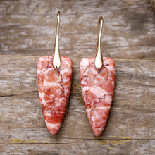 Load image into Gallery viewer, Natural Stone Geometric Shape Earrings