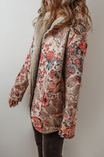 Load image into Gallery viewer, Beige Vintage Paisley Floral Printed Sherpa Lined Hooded Jacket