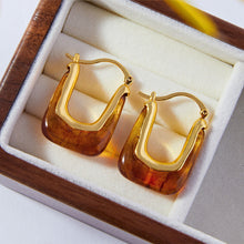 Load image into Gallery viewer, Resin Copper U Shape Earrings