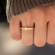 Load image into Gallery viewer, Zircon 925 Sterling Silver Cross Ring