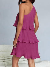 Load image into Gallery viewer, Layered Single Shoulder Mini Dress
