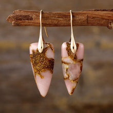 Load image into Gallery viewer, Natural Stone Geometric Shape Earrings
