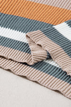 Load image into Gallery viewer, Camel Classic Round Neck Colorblock Knit Sweater