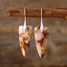 Load image into Gallery viewer, Natural Stone Geometric Shape Earrings