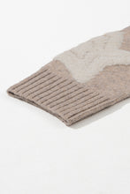 Load image into Gallery viewer, Khaki Sherpa Star Pattern Textured Sweater Cardigan with Pockets