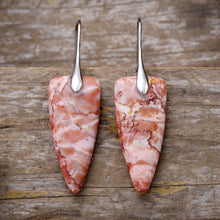 Load image into Gallery viewer, Natural Stone Geometric Shape Earrings