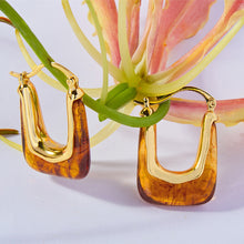 Load image into Gallery viewer, Resin Copper U Shape Earrings