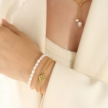 Load image into Gallery viewer, Titanium Steel Three-Layered Pearl Bracelet