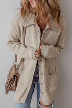 Load image into Gallery viewer, Jet Stream Collared Drop Shoulder Button Up Cardigan with Pocket