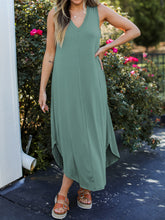 Load image into Gallery viewer, Full Size V-Neck Midi Tank Dress