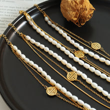 Load image into Gallery viewer, Titanium Steel Three-Layered Pearl Bracelet