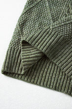 Load image into Gallery viewer, Mist Green Cable Knit Drop Shoulder Loose Fit Sweater Dress
