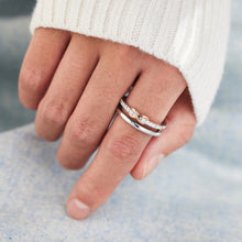 Load image into Gallery viewer, Double-Layered Zircon 925 Sterling Silver Ring