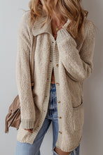 Load image into Gallery viewer, Jet Stream Collared Drop Shoulder Button Up Cardigan with Pocket