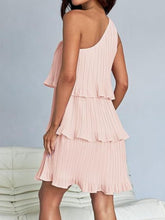 Load image into Gallery viewer, Layered Single Shoulder Mini Dress