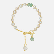 Load image into Gallery viewer, Pearl Green Stone Link Bracelet