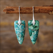 Load image into Gallery viewer, Natural Stone Geometric Shape Earrings
