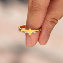 Load image into Gallery viewer, Zircon 925 Sterling Silver Cross Ring