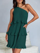 Load image into Gallery viewer, Layered Single Shoulder Mini Dress