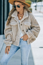 Load image into Gallery viewer, Khaki Solid Color Plush Fleece Button up Jacket