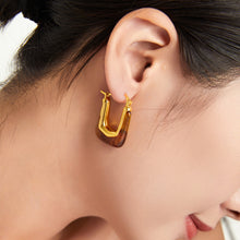 Load image into Gallery viewer, Resin Copper U Shape Earrings