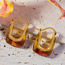 Load image into Gallery viewer, Resin Copper U Shape Earrings