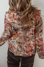 Load image into Gallery viewer, Beige Vintage Paisley Floral Printed Sherpa Lined Hooded Jacket