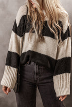 Load image into Gallery viewer, Jet Stream Colorblock Loose Pullover Sweater
