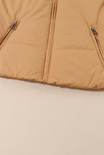 Load image into Gallery viewer, Brown Zip Up Pocketed Puffer Jacket
