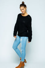 Load image into Gallery viewer, HANDMADE CONTRAST POCK SLEEVES SWEATER
