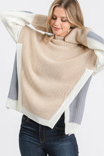 Load image into Gallery viewer, KNIT COLOR BLOCK SWEATER WITH SIDE PANELS
