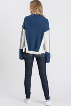 Load image into Gallery viewer, KNIT COLOR BLOCK SWEATER WITH SIDE PANELS
