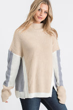 Load image into Gallery viewer, KNIT COLOR BLOCK SWEATER WITH SIDE PANELS
