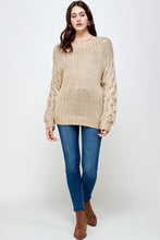 Load image into Gallery viewer, HANDMADE CONTRAST POCK SLEEVES SWEATER
