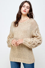 Load image into Gallery viewer, HANDMADE CONTRAST POCK SLEEVES SWEATER
