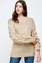 Load image into Gallery viewer, HANDMADE CONTRAST POCK SLEEVES SWEATER
