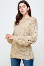 Load image into Gallery viewer, HANDMADE CONTRAST POCK SLEEVES SWEATER
