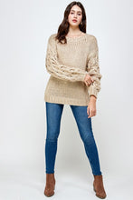 Load image into Gallery viewer, HANDMADE CONTRAST POCK SLEEVES SWEATER
