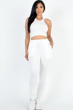 Load image into Gallery viewer, Crop Top &amp; Ruched Drawstring Pants Set
