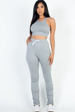 Load image into Gallery viewer, Crop Top &amp; Ruched Drawstring Pants Set
