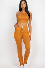 Load image into Gallery viewer, Crop Top &amp; Ruched Drawstring Pants Set
