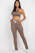 Load image into Gallery viewer, Crop Top &amp; Ruched Drawstring Pants Set
