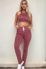 Load image into Gallery viewer, Crop Top &amp; Ruched Drawstring Pants Set
